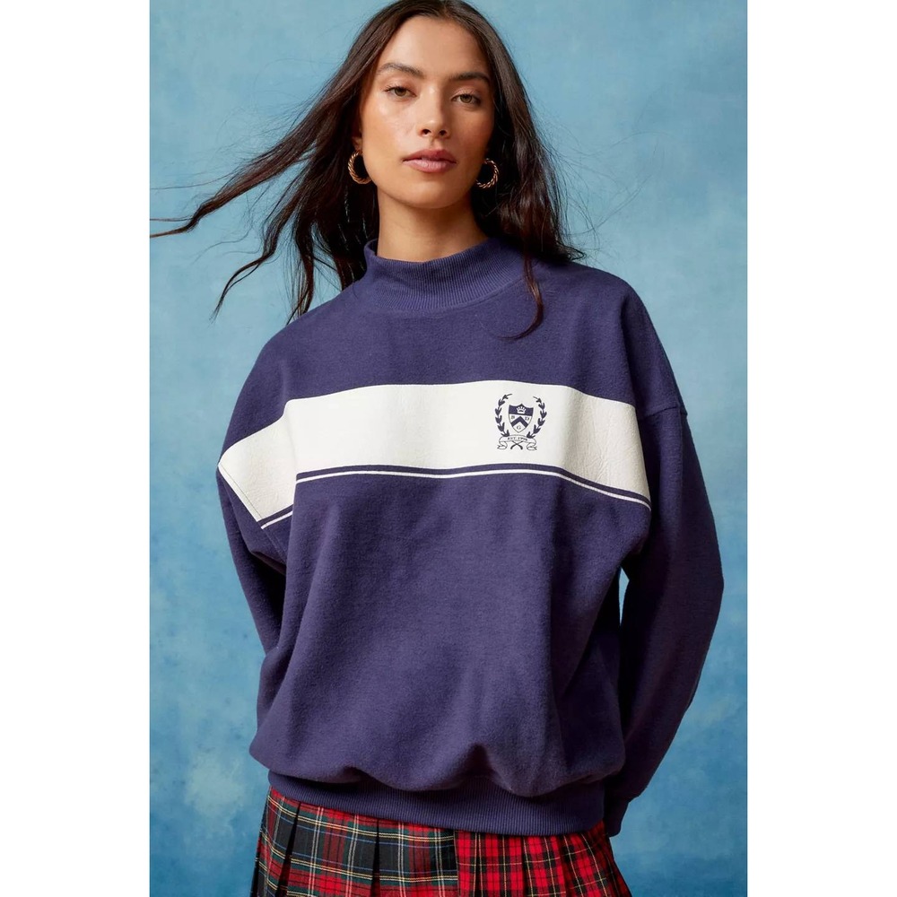 BDG Orion Mock Neck Sweatshirt Y2K Indie‎ Grunge Streetwear Oversized Cozy Small